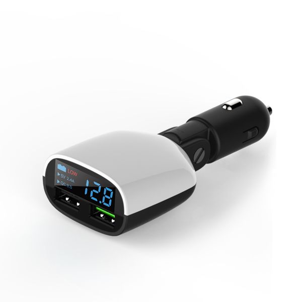 2.4a+qc3.0 new model 2 port usb car charger led screen charger show the current display car charger
2.4a+qc3.0 new model 2 port usb car charger led screen charger show the current display car charger