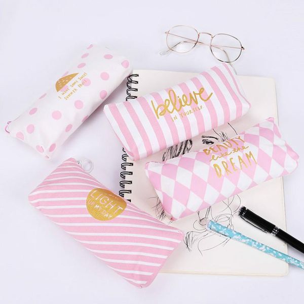 storage bags fresh pink stripe case cute canvas pencil bag school supplies stationery material escolar
storage bags fresh pink stripe case cute canvas pencil bag school supplies stationery material escolar