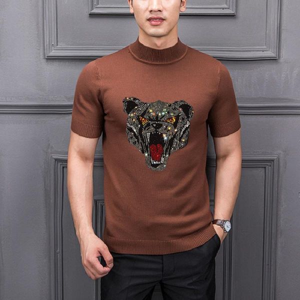 men's sweaters hd rhinestone sweater exaggerated pattern black knitted brand t-shirt short sleeve, White;black
men's sweaters hd rhinestone sweater exaggerated pattern black knitted brand t-shirt short sleeve, White;black