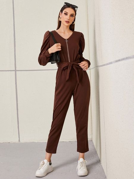 puff sleeve o-ring zipper belted jumpsuit 84hf#, White
puff sleeve o-ring zipper belted jumpsuit 84hf#, White