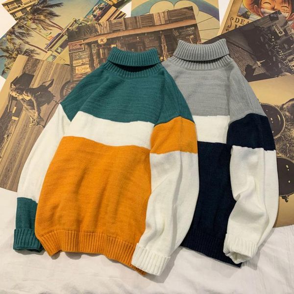 winter turtleneck sweater men's warm and fashionable hit color casual knit pullover men loose knitting sweaters mens clothes1, White;black
winter turtleneck sweater men's warm and fashionable hit color casual knit pullover men loose knitting sweaters mens clothes1, White;black