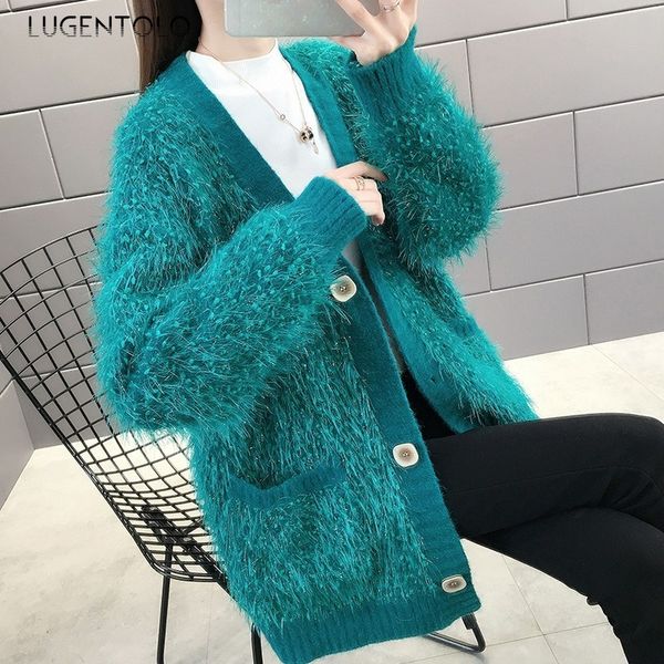 cardigans sweater women bright silk knitted korean version loose new autumn single-breasted solid loose sweaters lugentolo, White;black
cardigans sweater women bright silk knitted korean version loose new autumn single-breasted solid loose sweaters lugentolo, White;black