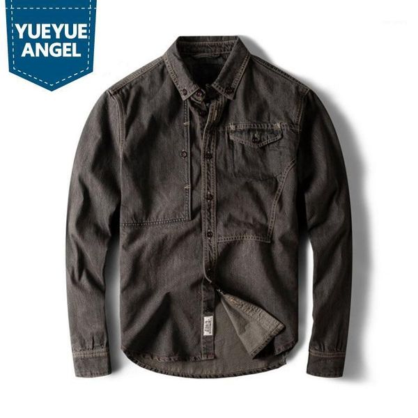 japan style men long sleeve vintage cotton denim shirt men autumn winter brand new casual office single breasted shirt1, White;black
japan style men long sleeve vintage cotton denim shirt men autumn winter brand new casual office single breasted shirt1, White;black
