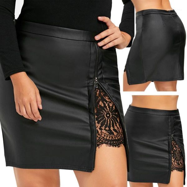 ladies summer fashion girl leather zipper slit lace slim fit bag hip uniform a-line skirt nightclub dancing skirt1, Black
ladies summer fashion girl leather zipper slit lace slim fit bag hip uniform a-line skirt nightclub dancing skirt1, Black