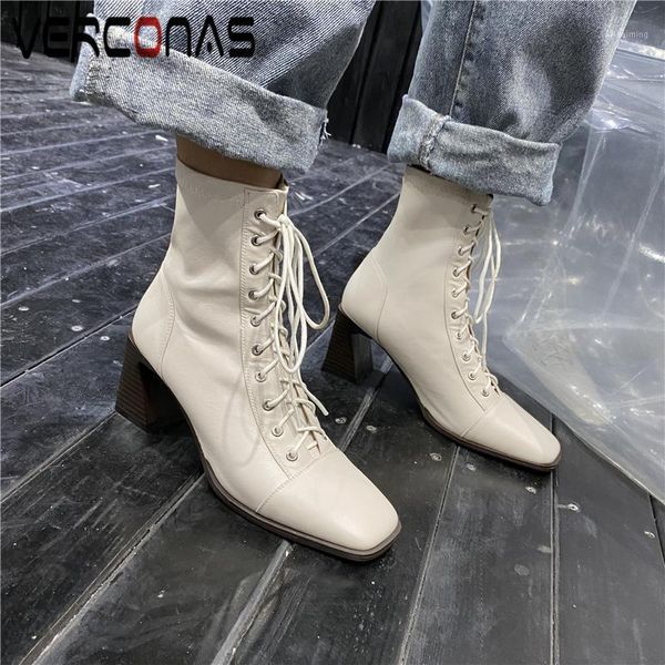 boots verconas concise genuine leather ankle for women autumn winter thick heels shoes woman basic lace-up office lady boots1, Black
boots verconas concise genuine leather ankle for women autumn winter thick heels shoes woman basic lace-up office lady boots1, Black