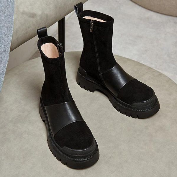bottes femme новые зимние ботинки женские лодыжки ботинки кожи коровы стадо материал романс платформы молния середины икры сапоги мотоцикла, Black
bottes femme новые зимние ботинки женские лодыжки ботинки кожи коровы стадо материал романс платформы молния середины икры сапоги мотоцикла, Black