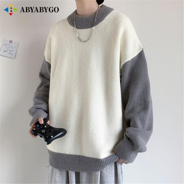 men's sweaters 2021 oversize sweater mens loose long sleeves o-neck korean fashion winter thicken vintage knitted clothes pullover, White;black
men's sweaters 2021 oversize sweater mens loose long sleeves o-neck korean fashion winter thicken vintage knitted clothes pullover, White;black