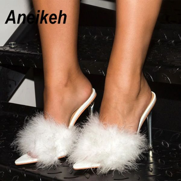 aneikeh new пвх белый пушистый terlik peep toe прозрачный высокий каблук тапочки летняя мода скольжения на тонких каблуках слайды женщины му, Black
aneikeh new пвх белый пушистый terlik peep toe прозрачный высокий каблук тапочки летняя мода скольжения на тонких каблуках слайды женщины му, Black