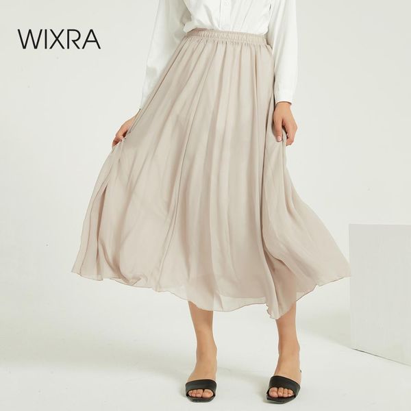 wixra women summer solid chiffon skirts elegant high elastic waist loose a line long beach skirt for ladies cx200703, Black
wixra women summer solid chiffon skirts elegant high elastic waist loose a line long beach skirt for ladies cx200703, Black