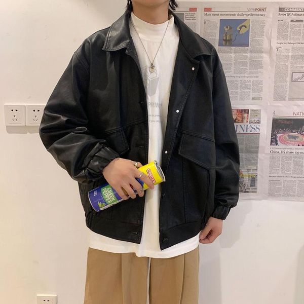 autumn korean leather jacket men's fashion casual black motorcycle jackets mens streetwear wild loose hip-hop bomber jacket men1
autumn korean leather jacket men's fashion casual black motorcycle jackets mens streetwear wild loose hip-hop bomber jacket men1