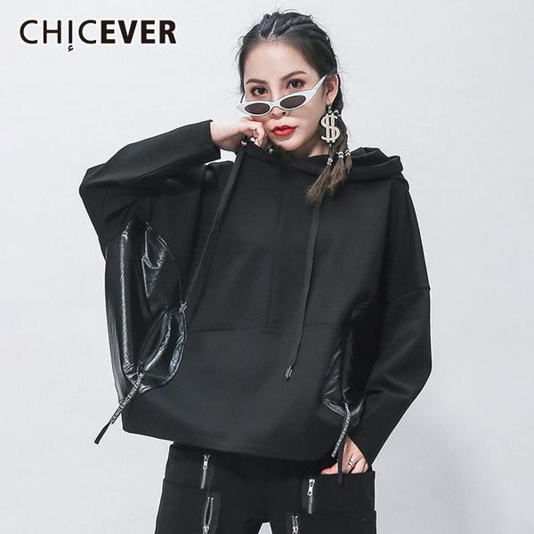 chicever patchwork sweatshirt for women hooded collar batwing sleeve zipper lace up oversized sweatshirts female 2020 new style, Black
chicever patchwork sweatshirt for women hooded collar batwing sleeve zipper lace up oversized sweatshirts female 2020 new style, Black