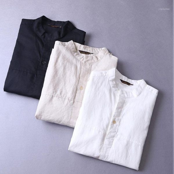 suehaiwe's brand long sleeve linen shirt men spring autumn casual men shirts solid fashion clothing flax chemise, White;black
suehaiwe's brand long sleeve linen shirt men spring autumn casual men shirts solid fashion clothing flax chemise, White;black
