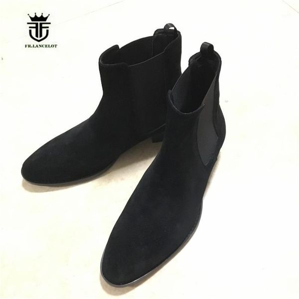men classical hedi boots in tan suede elastic slip on genuine leather boots actual ps1, Black
men classical hedi boots in tan suede elastic slip on genuine leather boots actual ps1, Black