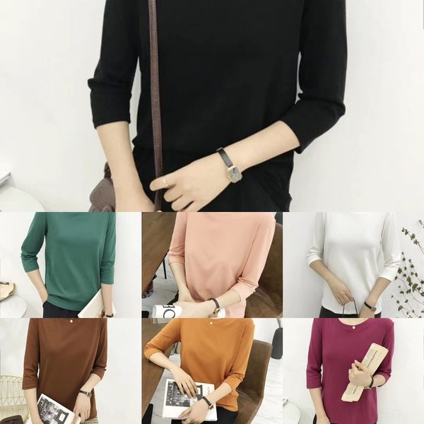 hsc15 spring and autumn t-shirt new korean women's wear versatile and slim show thin solid color t-shirt garden collar seven point slee, White
hsc15 spring and autumn t-shirt new korean women's wear versatile and slim show thin solid color t-shirt garden collar seven point slee, White