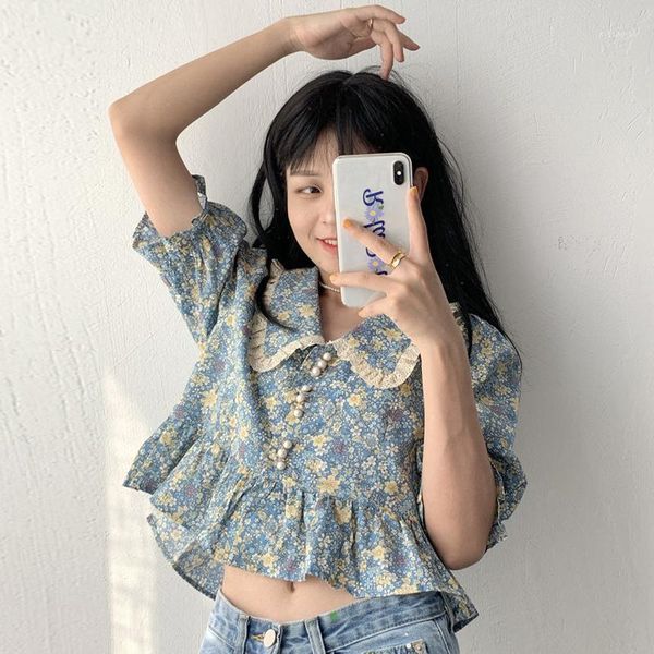 women's blouses & shirts 2021 summer french retro girl's shirt puff sleeve short ruffles floral short-sleeved women1, White
women's blouses & shirts 2021 summer french retro girl's shirt puff sleeve short ruffles floral short-sleeved women1, White