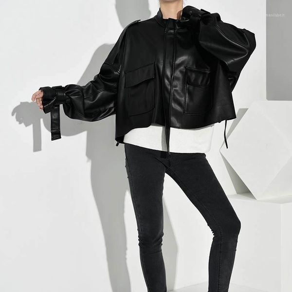 leather jacket women's short 2020 spring korean design sense drawstring strap handsome black leather short coat1
leather jacket women's short 2020 spring korean design sense drawstring strap handsome black leather short coat1