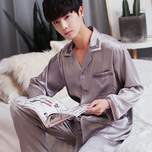 men's sleepwear plus size winter pajamas men sets spring long sleeve thin loungewear couples silk pijama hombre homewear df50ps, Black;brown
men's sleepwear plus size winter pajamas men sets spring long sleeve thin loungewear couples silk pijama hombre homewear df50ps, Black;brown