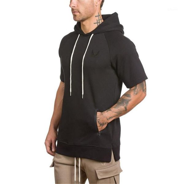 2018 men gyms short sleeve side zipper hoodies fitness bodybuilding sweatshirt pullover sportswear male workout jackets1, Black
2018 men gyms short sleeve side zipper hoodies fitness bodybuilding sweatshirt pullover sportswear male workout jackets1, Black
