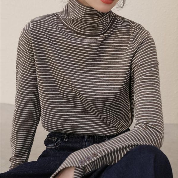 women's sweaters alien kitty 2021 women striped knitted female pullovers sweet loose turtleneck office lady casual all match, White;black
women's sweaters alien kitty 2021 women striped knitted female pullovers sweet loose turtleneck office lady casual all match, White;black