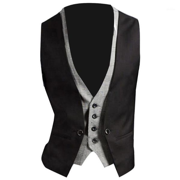 men's vests men formal waistcoat vest business solid color single button gilet fake two-pieces v neck casual s-lim chalecos para hombre, Black;white
men's vests men formal waistcoat vest business solid color single button gilet fake two-pieces v neck casual s-lim chalecos para hombre, Black;white