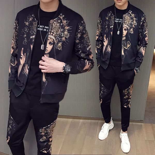 2021 fall new printed moda sports jacket + pants sportswear men's sweatshirt piece sets 5xl p6vn, Black
2021 fall new printed moda sports jacket + pants sportswear men's sweatshirt piece sets 5xl p6vn, Black