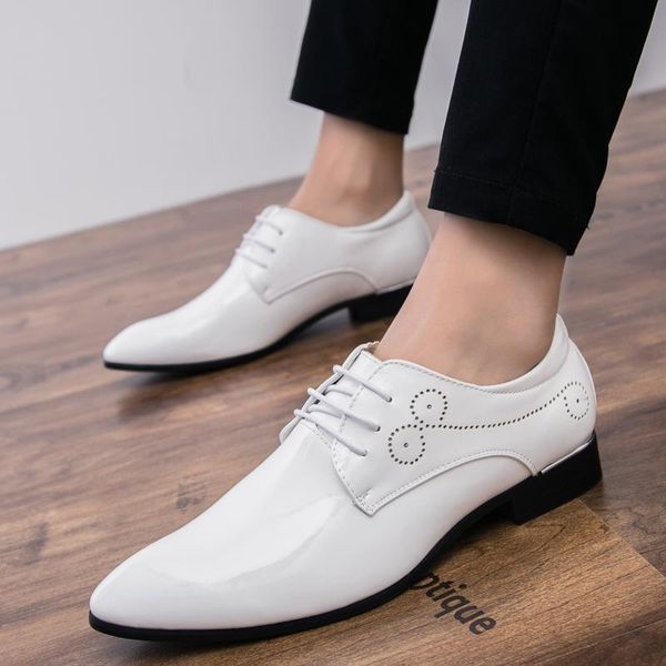 new classic men's leather shoes pointed toe shoes men dress white business wedding oxfords formal party, Black
new classic men's leather shoes pointed toe shoes men dress white business wedding oxfords formal party, Black
