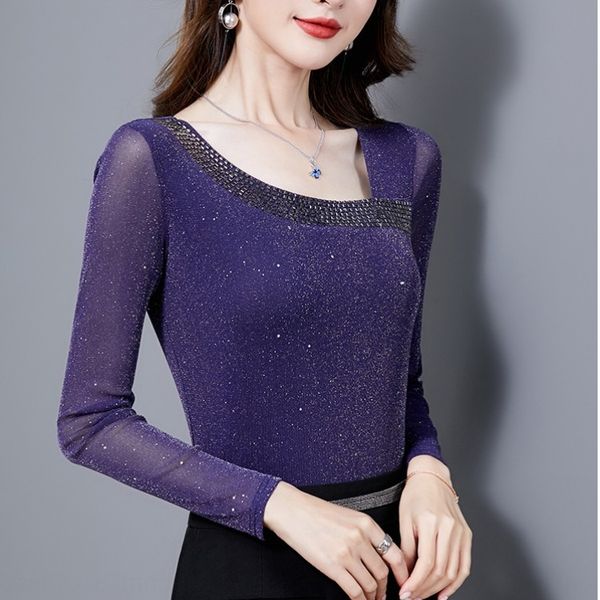 women's long-sleeved t- sequinst-shirt sequinswith oblique collar rhinestone mesh 2020 spring korean style new sequin slim stretch base, White
women's long-sleeved t- sequinst-shirt sequinswith oblique collar rhinestone mesh 2020 spring korean style new sequin slim stretch base, White