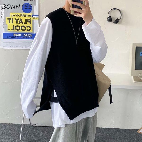 men's vests sweater vest men side-slit o-neck plus size 3xl loose vintage ripped stylish korean-style leisure knitted autumn chic, Black;white
men's vests sweater vest men side-slit o-neck plus size 3xl loose vintage ripped stylish korean-style leisure knitted autumn chic, Black;white