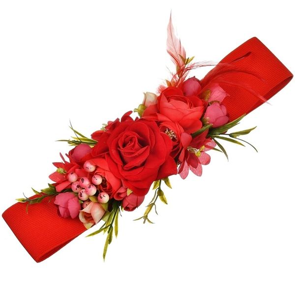 red flower elastic waist belt for women fashion beach floral forest dress strap girls ladies fabric waistband belts y200513, Black;brown
red flower elastic waist belt for women fashion beach floral forest dress strap girls ladies fabric waistband belts y200513, Black;brown
