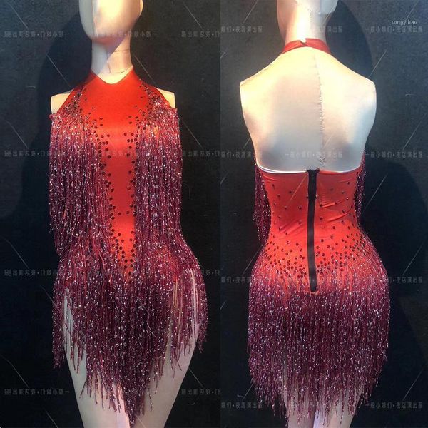 tassel red costumes club bar one-piece shorts ballet dress stage performance1, Black;red
tassel red costumes club bar one-piece shorts ballet dress stage performance1, Black;red