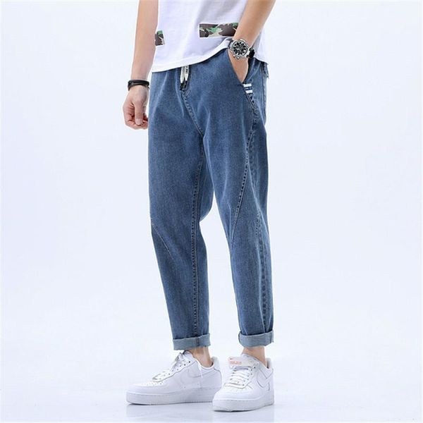 new spliced patchwork men's harem pants casual loose elastic waist drawstring male denim trousers ankle-length streetwear -4xl1, Blue
new spliced patchwork men's harem pants casual loose elastic waist drawstring male denim trousers ankle-length streetwear -4xl1, Blue