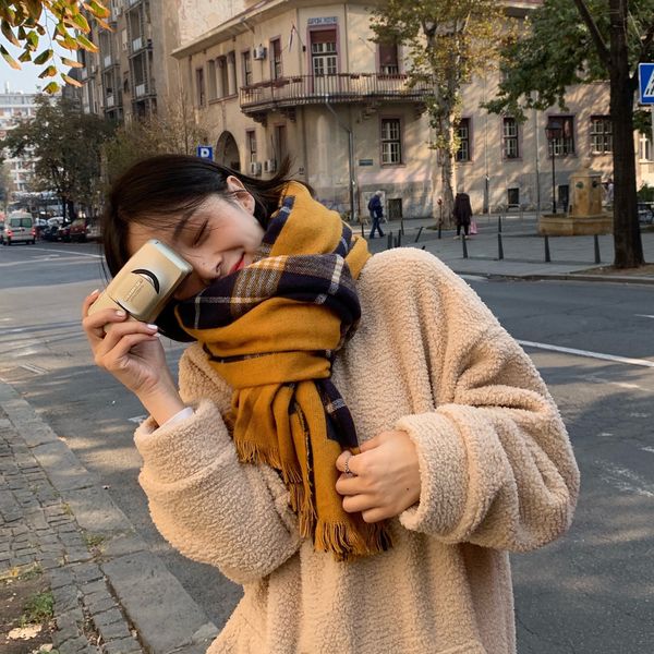 colors autumn and ~ check scarf in winter women's classic ins fashionable high-end warm neck, Blue;gray
colors autumn and ~ check scarf in winter women's classic ins fashionable high-end warm neck, Blue;gray