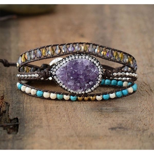 dropshipping wrap bracelets natural stones crystal natural quartz charm 3 times friendship bracelet boho bracelet homme y200107, Golden;silver
dropshipping wrap bracelets natural stones crystal natural quartz charm 3 times friendship bracelet boho bracelet homme y200107, Golden;silver