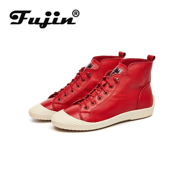 fujin boots women genuine leather soft ankle boots high lace up casual white black red comfortable
fujin boots women genuine leather soft ankle boots high lace up casual white black red comfortable