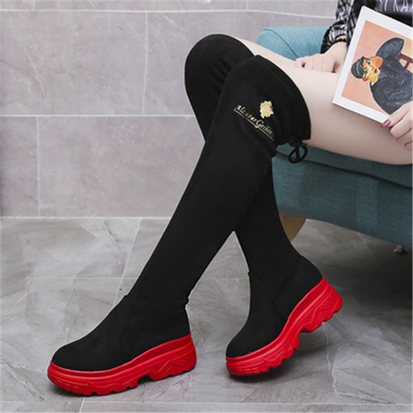 2021 new women elastic fabric at knee height spring fall ladies fashion thin girl herd half boots long c2nm, Black
2021 new women elastic fabric at knee height spring fall ladies fashion thin girl herd half boots long c2nm, Black
