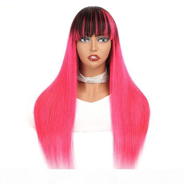 highlight pink human hair straight wig 150% density brazilian remy glueless ombre wigs with bangs for black women colored pink wig, Black;brown
highlight pink human hair straight wig 150% density brazilian remy glueless ombre wigs with bangs for black women colored pink wig, Black;brown
