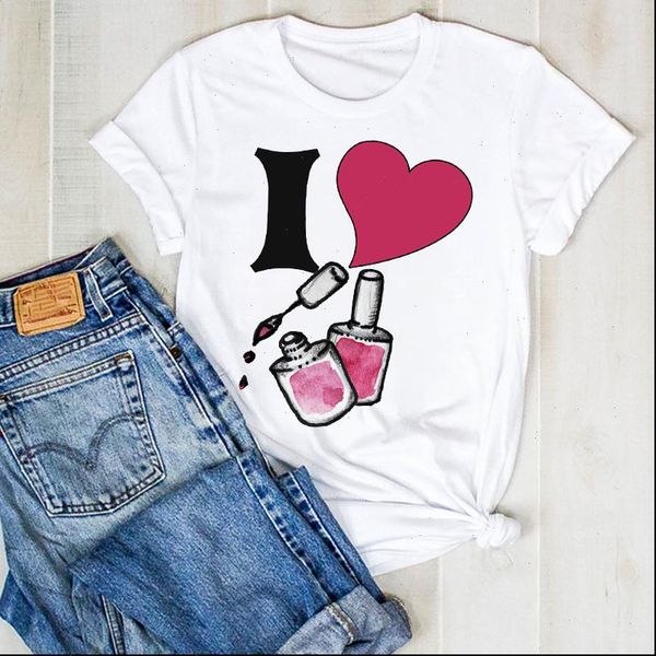 women lady fingernail love heart print short sleeve summer t tee tshirt womens female shirt clothes graphic t shirt, White
women lady fingernail love heart print short sleeve summer t tee tshirt womens female shirt clothes graphic t shirt, White