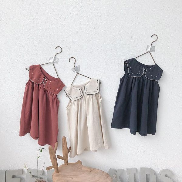 summer new items baby girls dresses preppy style linen cotton toddlers kids sleeveless dress children clothes, Red;yellow
summer new items baby girls dresses preppy style linen cotton toddlers kids sleeveless dress children clothes, Red;yellow