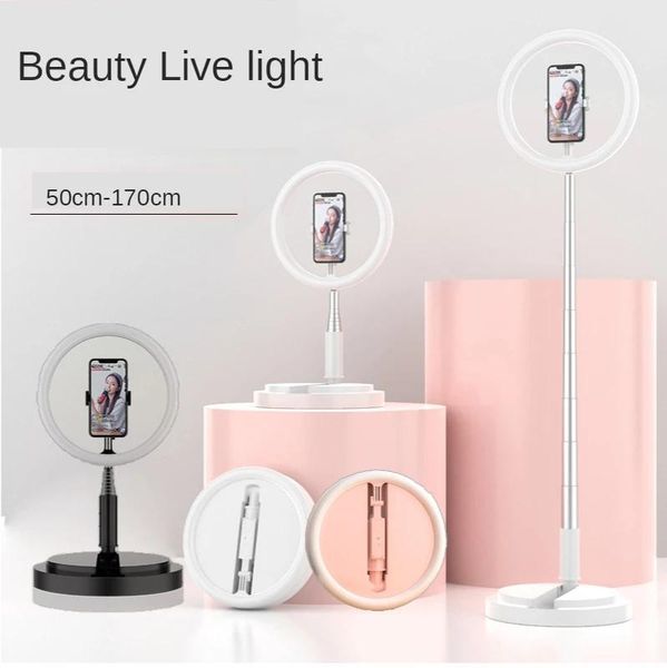 1.6m Stand Tripod Camera Fill Light Led Ring Light Floor Folding Stand Ring For Live Broadcast Youtube Makeup Beauty