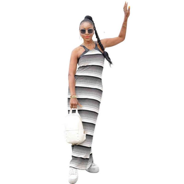 Womens Sleeveless Stripe Fashion Casual Hanging Neck Round Neck Sexy Hip Wrap Dress, Black;gray
Womens Sleeveless Stripe Fashion Casual Hanging Neck Round Neck Sexy Hip Wrap Dress, Black;gray