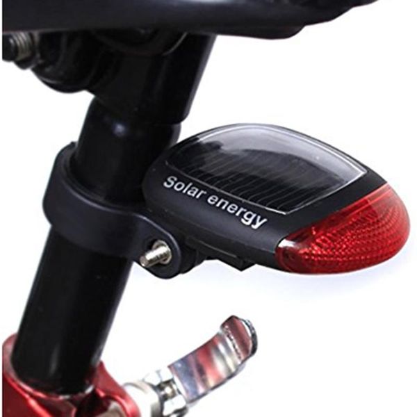 2 Led Red Bike Bicycle Seatpost Solar Energy Bicycle Lights Rechargeable Red Tail Rear Light Flashlights