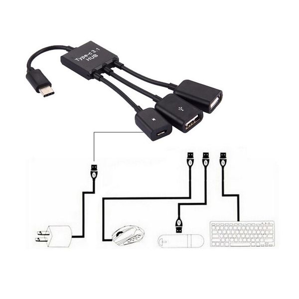 micro usb / type c to 3 otg dual port hub cable y splitter for tablet android mouse keyboard micro-usb type-c adapter converter
micro usb / type c to 3 otg dual port hub cable y splitter for tablet android mouse keyboard micro-usb type-c adapter converter