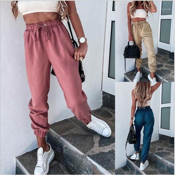 high waist lace-up pockets slim solid color harlan feet pants street pink trousers pants 2020 summer new style1, Black;white
high waist lace-up pockets slim solid color harlan feet pants street pink trousers pants 2020 summer new style1, Black;white