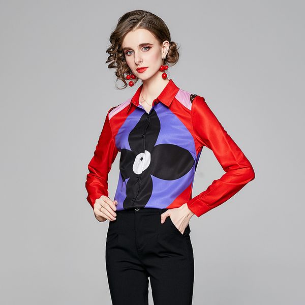 2021 spring women's designer shirts plus size autumn winter long sleeve lapel printed runway shirt elegant office ladies button blouses, White
2021 spring women's designer shirts plus size autumn winter long sleeve lapel printed runway shirt elegant office ladies button blouses, White
