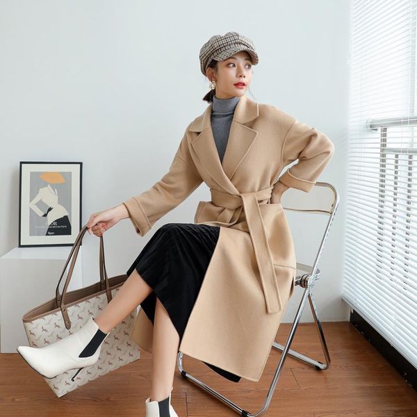 women's wool & blends 2021 winter black long loose double sided woolen overcoat women korean bathrobe type lacing belt plus size 100% c
women's wool & blends 2021 winter black long loose double sided woolen overcoat women korean bathrobe type lacing belt plus size 100% c