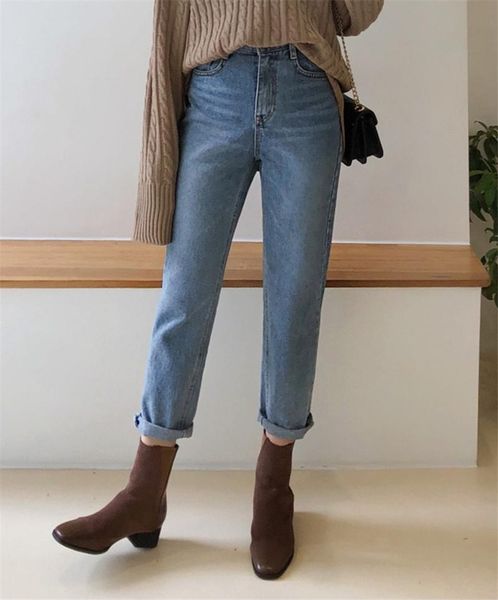 lmq new high waist straight jeans for women streetwear loose female denim buttons zipper ladies 2020 korean chic pants, Blue
lmq new high waist straight jeans for women streetwear loose female denim buttons zipper ladies 2020 korean chic pants, Blue