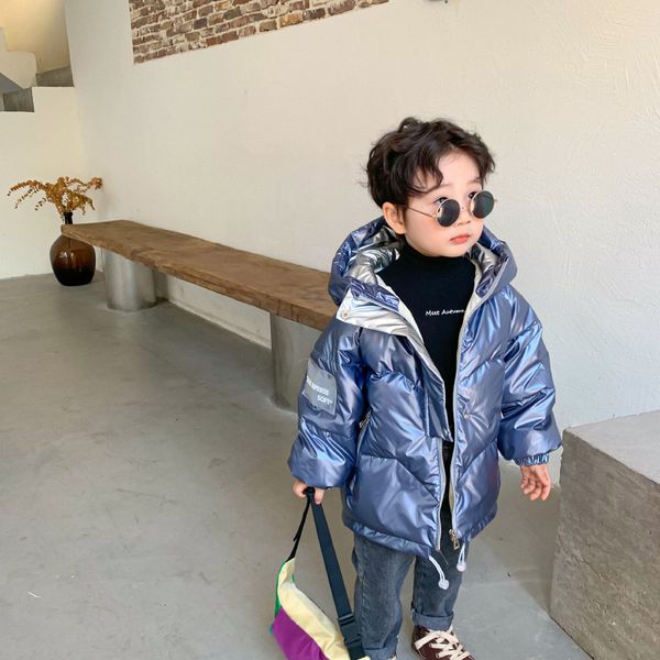 2020 new autumn winter children's bright short white duck down jacket for boys and girls, Blue;gray
2020 new autumn winter children's bright short white duck down jacket for boys and girls, Blue;gray