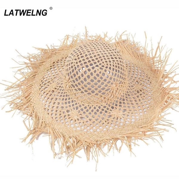 ins hand-woven hollow raffia hat female wide brim beach hats uv protection girlfriend holiday gift s1096 y200714, Blue;gray
ins hand-woven hollow raffia hat female wide brim beach hats uv protection girlfriend holiday gift s1096 y200714, Blue;gray