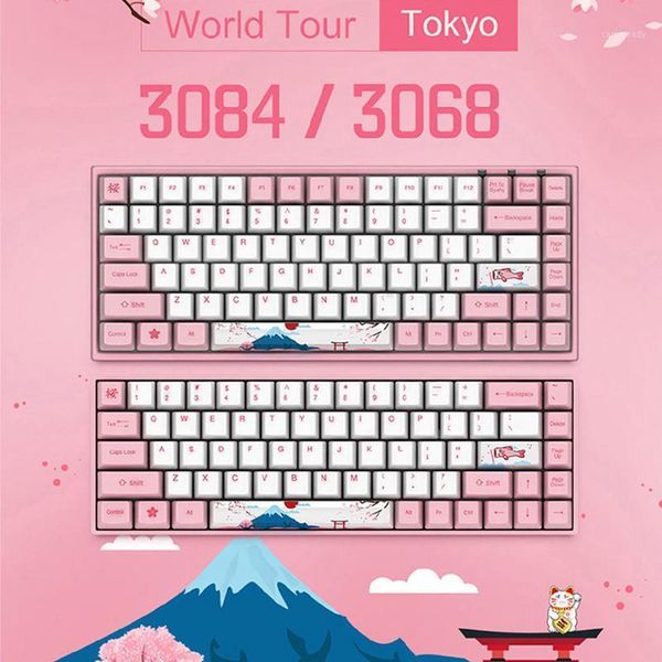 original akko 3068/3084 tokyo sakura mechanical gaming keyboard 68/84 keys pbt computer gamer type-c pink blue orange switch1
original akko 3068/3084 tokyo sakura mechanical gaming keyboard 68/84 keys pbt computer gamer type-c pink blue orange switch1