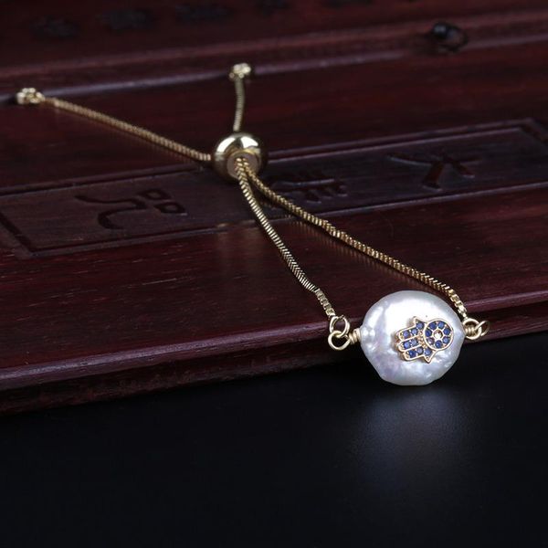 link, chain navy blue cz crystal tiny fatima hand hamsa protection charm freshwater pearl bead link bracelet for women wedding birthday gift, Black
link, chain navy blue cz crystal tiny fatima hand hamsa protection charm freshwater pearl bead link bracelet for women wedding birthday gift, Black